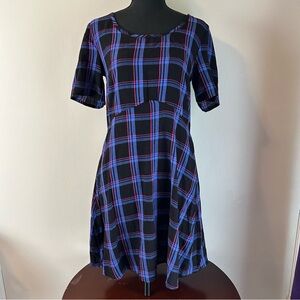 Collusion Lace Up Back Detail Plaid Academia Dress Women’s Size 0